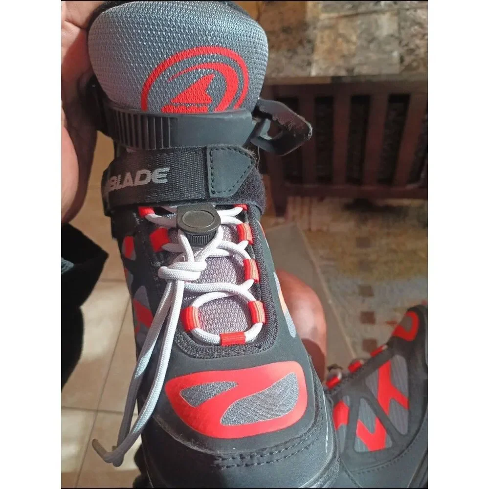 Kids' Gray and Red Adjustable Inline Skates